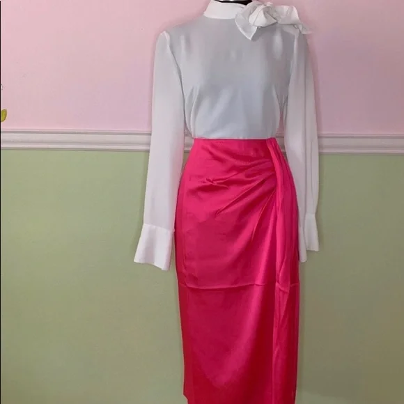 NWT J.Crew Draped Front Midi Skirt - Picture 2 of 6